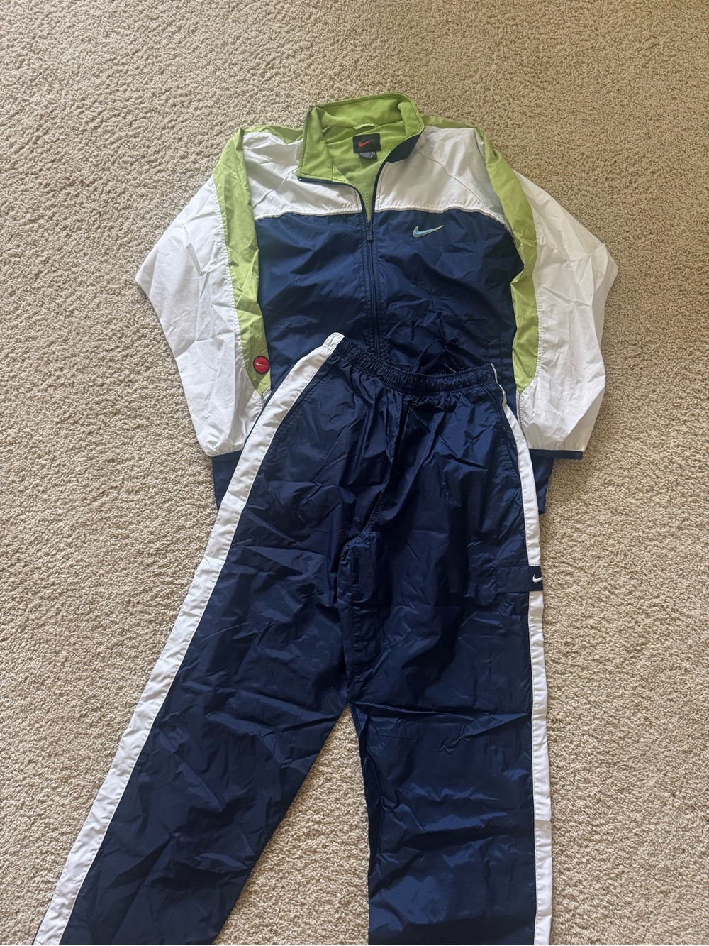 Nike Women’s Navy, White & Lime Track Jacket and Joggers Set
